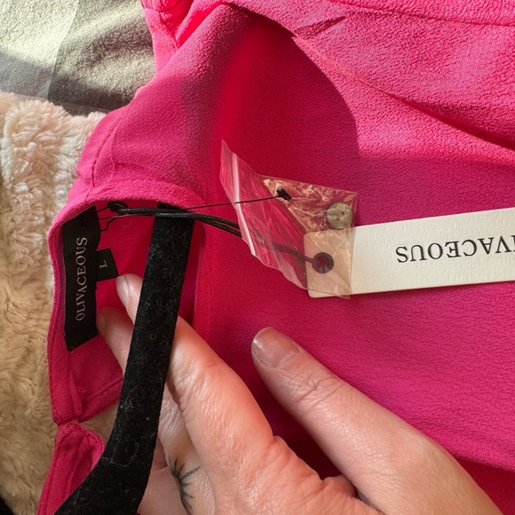 New with tags! Pink midi dress with slit and open back - Picture 3 of 3